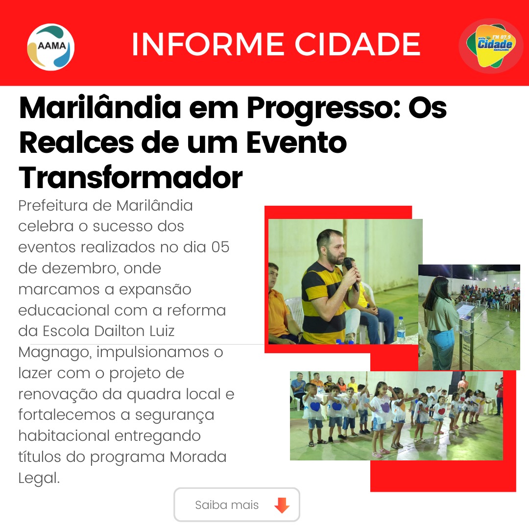 Prefeitura de Marilândia anuncia a conclusão de um evento